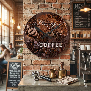 Horloge Ronde Café Grain Rustique Torréfié