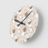 Horloge Ronde Café, motif doux (Angle)