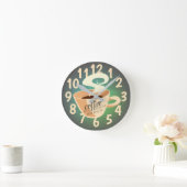 Horloge Ronde Café torréfié (vert) (Maison)
