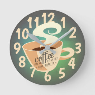 Horloge Ronde Café torréfié (vert)