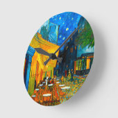 Horloge Ronde Café Van Gogh Terrasse en soirée (Angle)