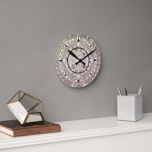 Horloge Ronde Calendrier solaire disque aztèque (Bureau)