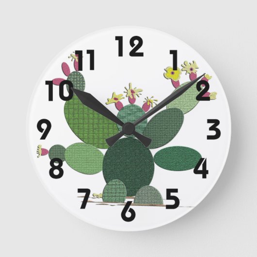 Horloge Ronde Calico Cactus (Recto)