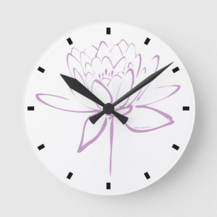 Horloge Ronde Calligraphie de fleur de lotus