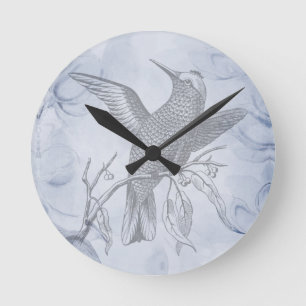 Horloge Ronde Calligraphie décorative d'oiseau d'art