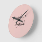 Horloge Ronde Calligraphie Élégant Cute Plain (Angle)