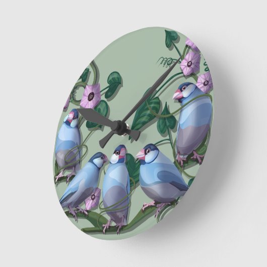 Horloge Ronde Calopsittes de Java (Angle)