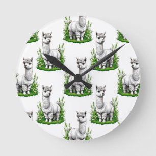 Horloge Ronde Camel llama Alpaca Design Motif
