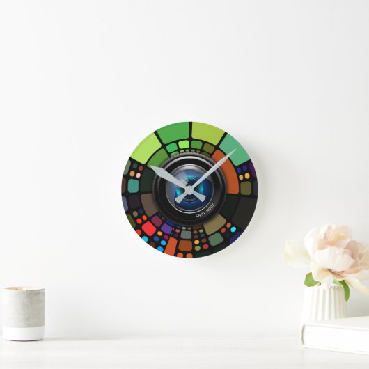 Horloge Ronde Camera Zoom (Maison)
