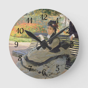 Horloge Ronde Camille Monet sur un banc Claude Monet