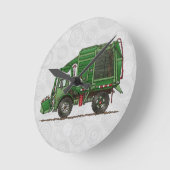 Horloge Ronde Camion de camion à ordures (Angle)