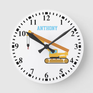 Horloge Ronde Camion de construction de grue personnalisée