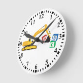 Horloge Ronde Camion de construction d'excavateur ABC (Angle)