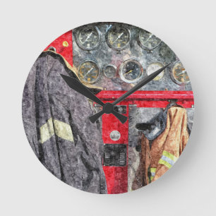 Horloge Ronde Camion de pompiers américain