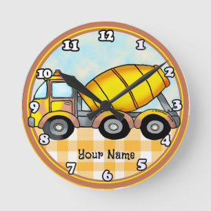 Horloge Ronde Camion Malaxeur à Béton