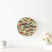 Horloge Ronde Camion rouge produit de la ferme (Maison)