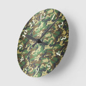Horloge Ronde Camo Feuille de Woodland (Angle)
