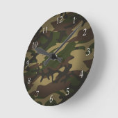 Horloge Ronde Camo vert Dusty (Angle)