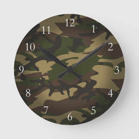 Horloge Ronde Camo vert Dusty (Recto)