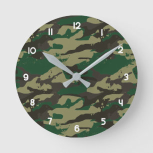 Horloge Ronde Camouflage des forêts