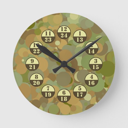 Horloge Ronde Camouflage du désert Temps militaire (Recto)