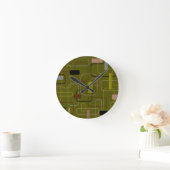 Horloge Ronde Camouflage moderne du milieu du siècle (Maison)
