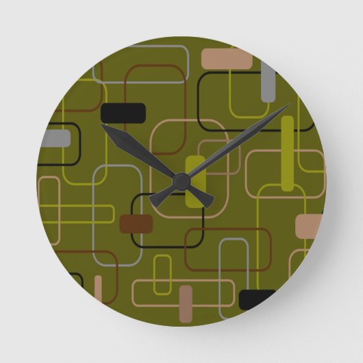 Horloge Ronde Camouflage moderne du milieu du siècle (Recto)