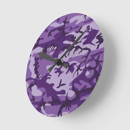 Horloge Ronde Camouflage violet, Armée (Angle)