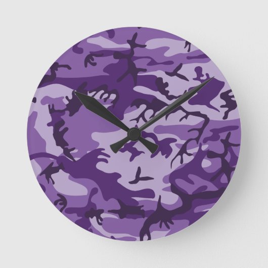 Horloge Ronde Camouflage violet, Armée (Recto)