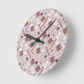 Horloge Ronde Camping Smores Marshmallows Biscuits Feu de camp R (Angle)
