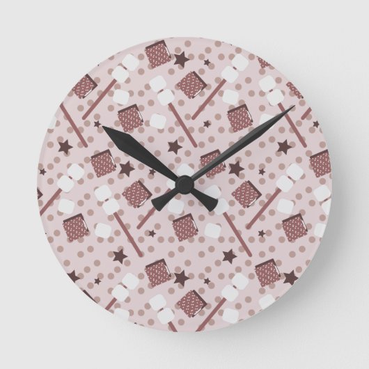 Horloge Ronde Camping Smores Marshmallows Biscuits Feu de camp R (Recto)