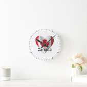 Horloge Ronde Canada Flag Heart (Maison)