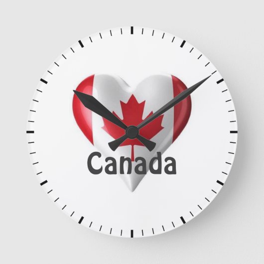 Horloge Ronde Canada Flag Heart (Recto)