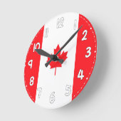 Horloge Ronde Canadian Flag Wall Clock - Flag of Canada (Angle)