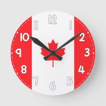 Canadian Flag Wall Clock - Flag of Canada