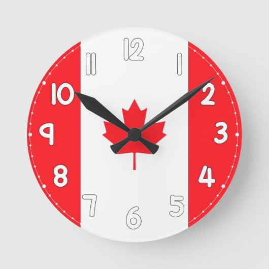 Horloge Ronde Canadian Flag Wall Clock - Flag of Canada (Recto)