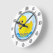 Horloge Ronde Canard en caoutchouc jaune (Angle)