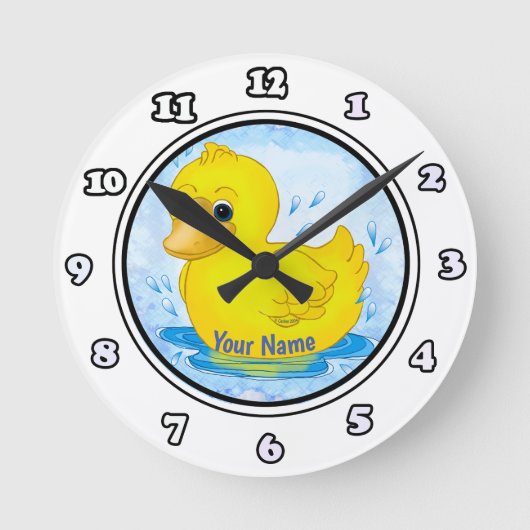 Horloge Ronde Canard en caoutchouc jaune (Recto)