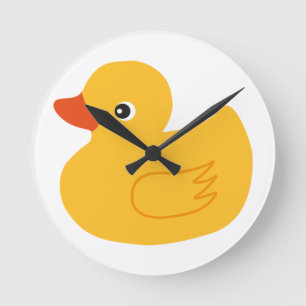 Horloge Ronde Canard jaune