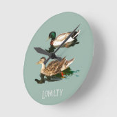 Horloge Ronde Canards colverts (Angle)