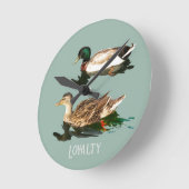 Horloge Ronde Canards colverts (Angle)