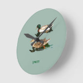 Horloge Ronde Canards colverts (Angle)