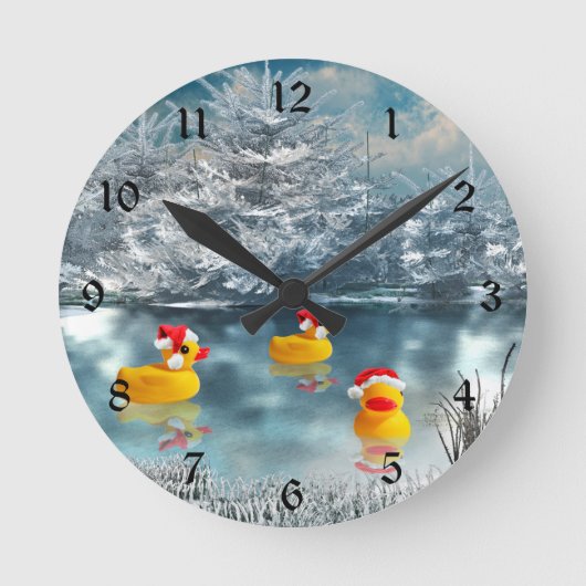 Horloge Ronde canards de Noël (Recto)