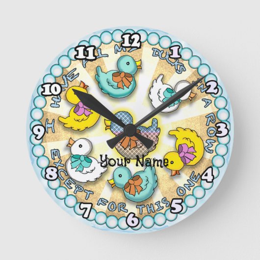 Horloge Ronde Canards En Rangée (Recto)