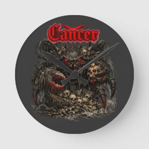 Horloge Ronde Cancer - Le Sentinelle Osseux des Ombres Cramoisie