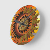 Horloge Ronde Cancun Mayan Moon and Sun Clock (Angle)