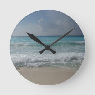 Horloge Ronde Cancun Waves Wall Clock