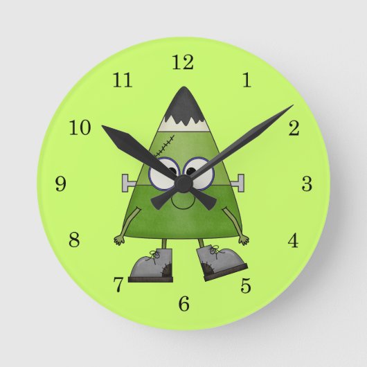 Horloge Ronde Candy Corn Frankenstein Halloween (Recto)