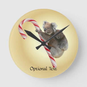 Horloge Ronde Cane australian Koala Christmas