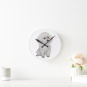 Horloge Ronde Caniche - blanc 1 (Maison)